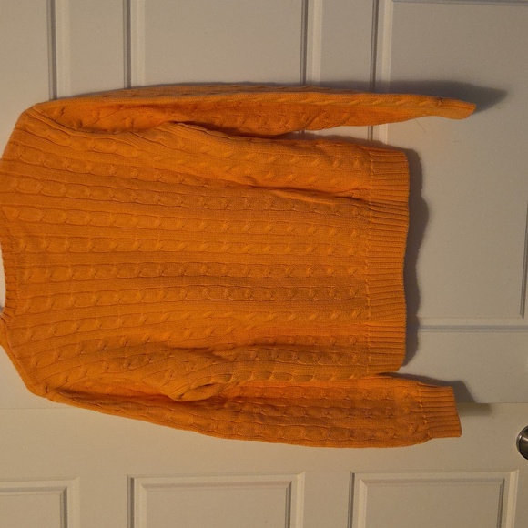 Ralph Lauren Vibrant Orange Cable Knit Sweater - Picture 2 of 6